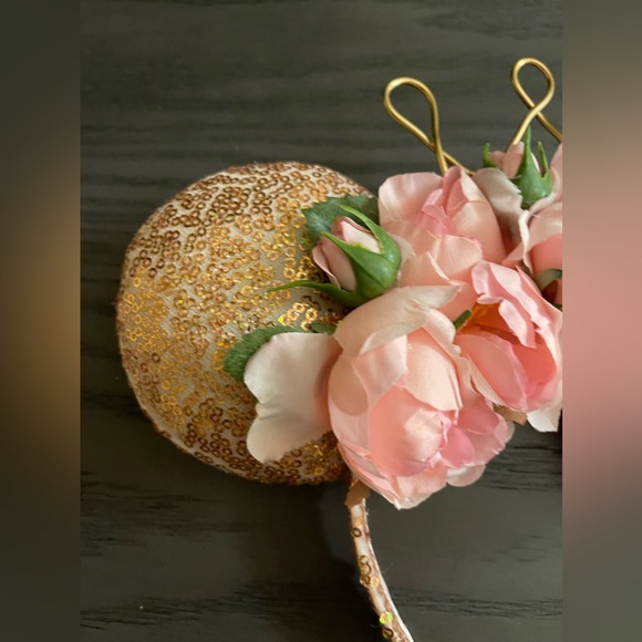 Custom Floral Princess Rose Gold Disney Ears - Picture 2 of 5